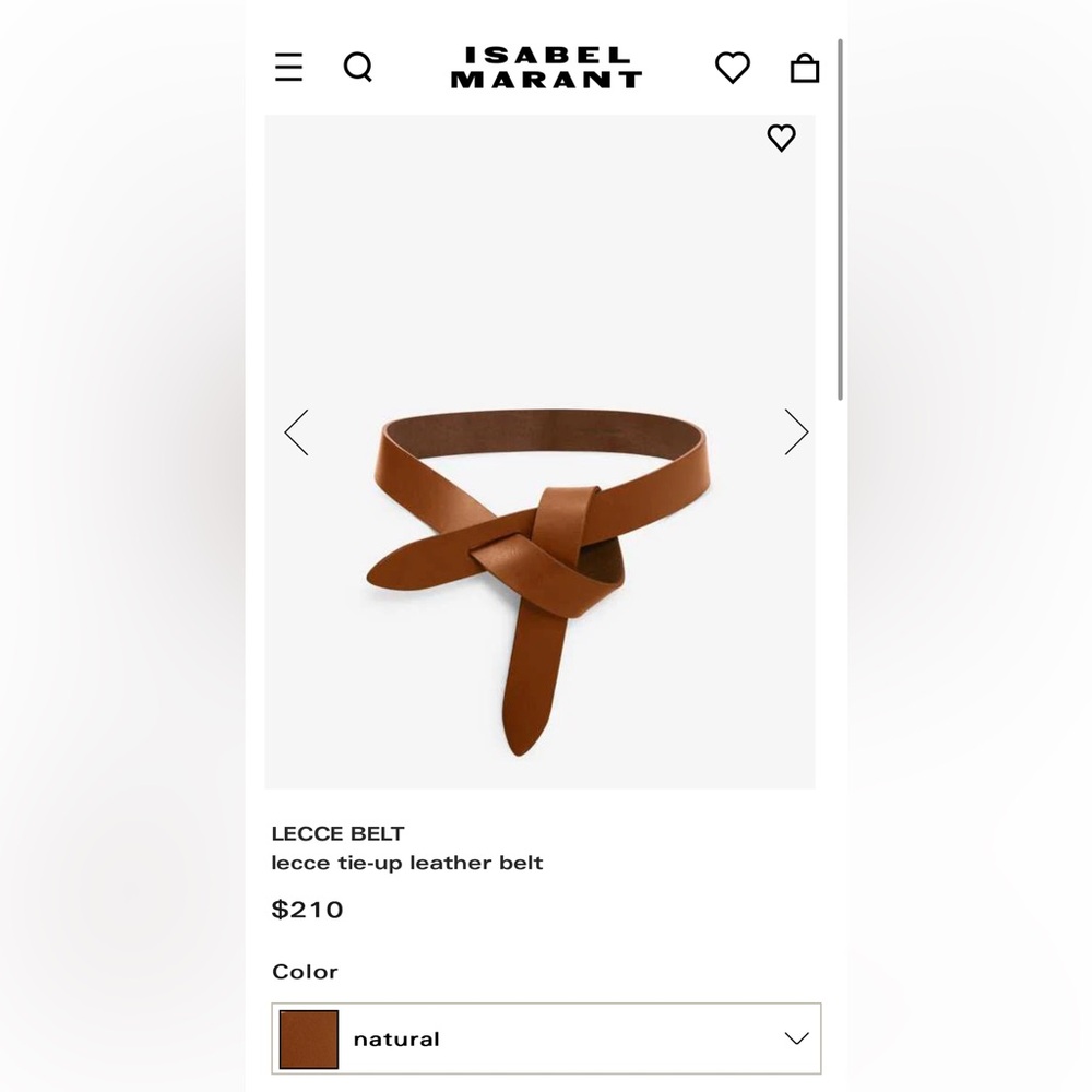 Isabel Marant Leece Belt in Natural / Tan
